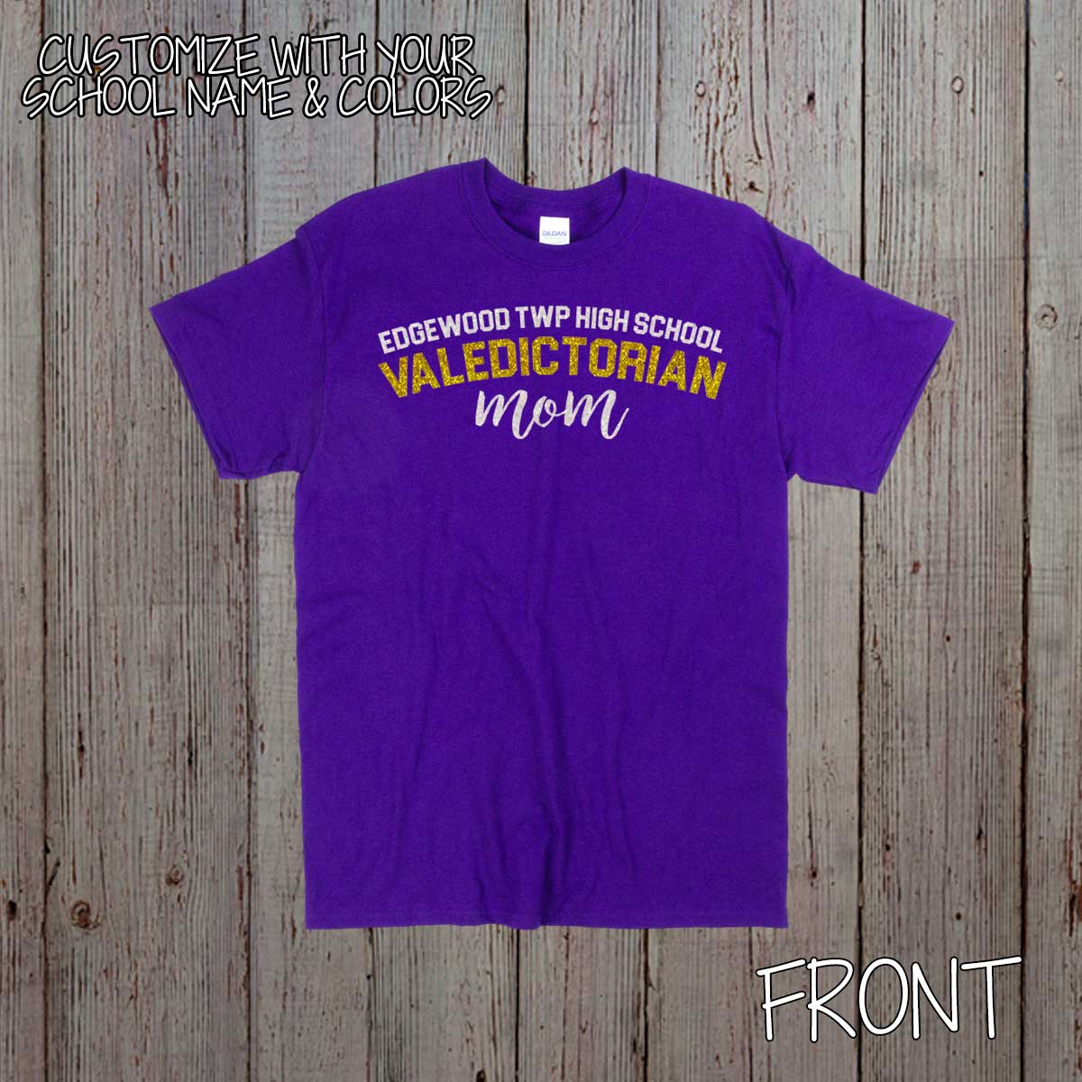 glitter valedictorian mom shirt