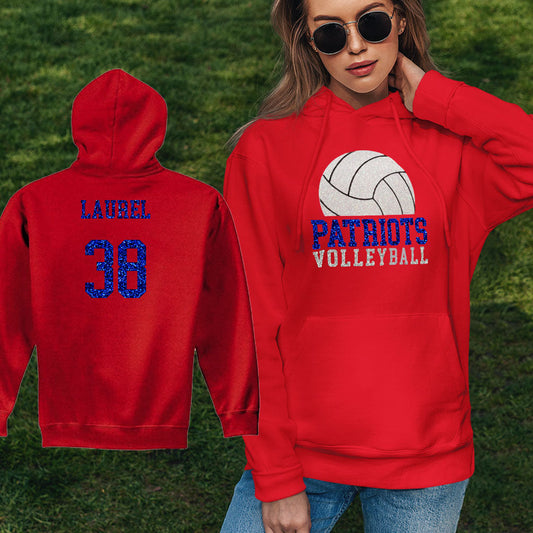 custom glitter volleyball hoodie