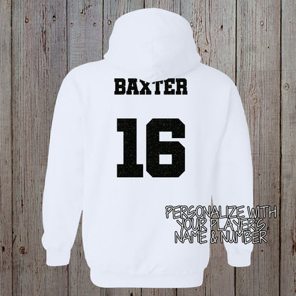 custom glitter volleyball mom hoodie