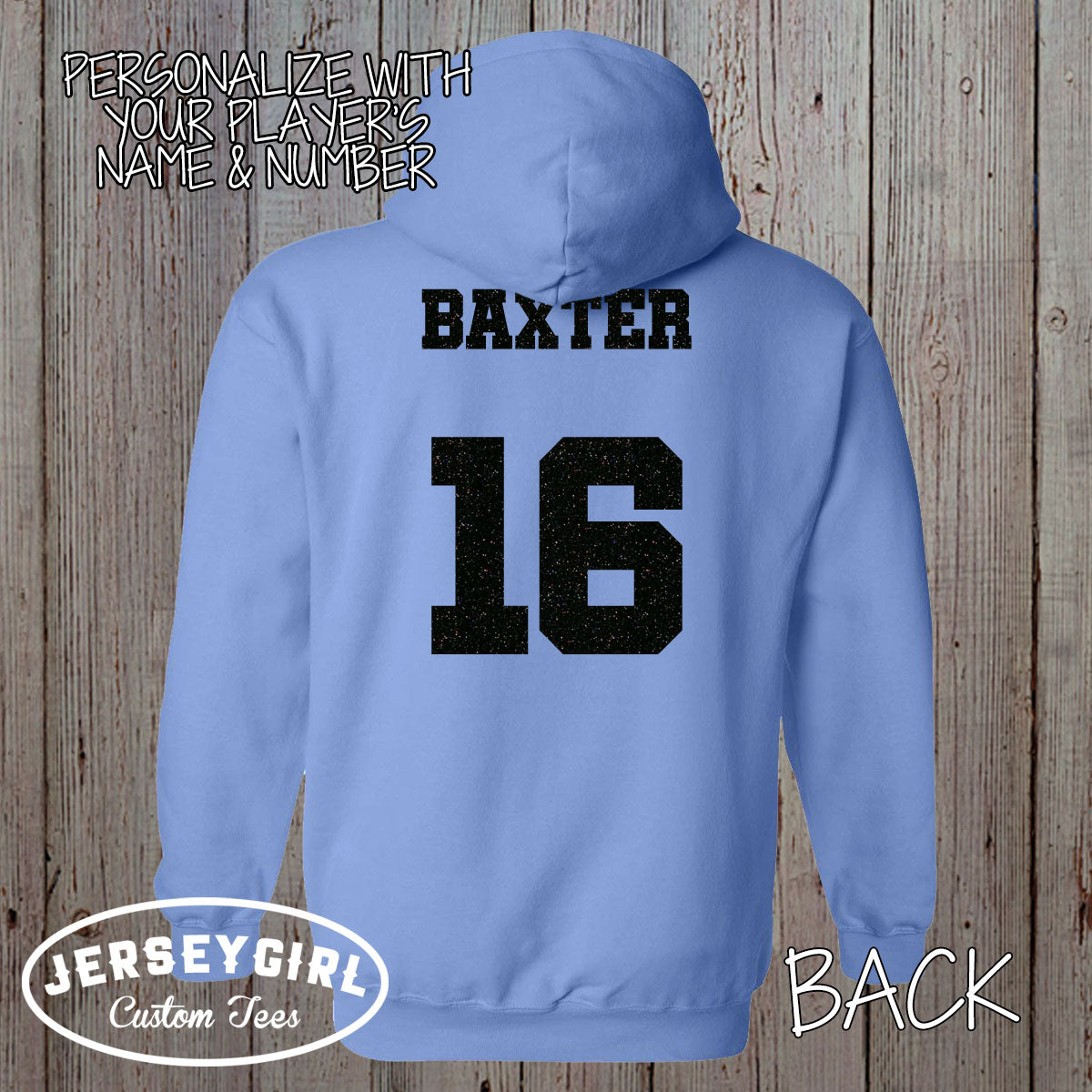 custom glitter volleyball mom hoodie