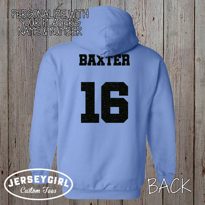 custom glitter volleyball mom hoodie