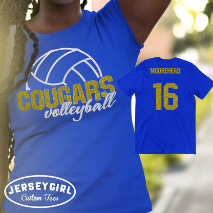 Personalized Glitter Volleyball Shirt