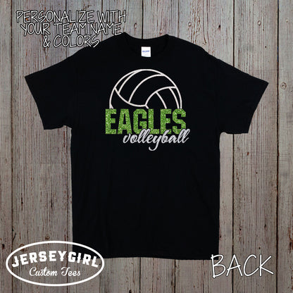 Personalized Glitter Volleyball Shirt