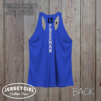 personalized glitter volleyball tank top