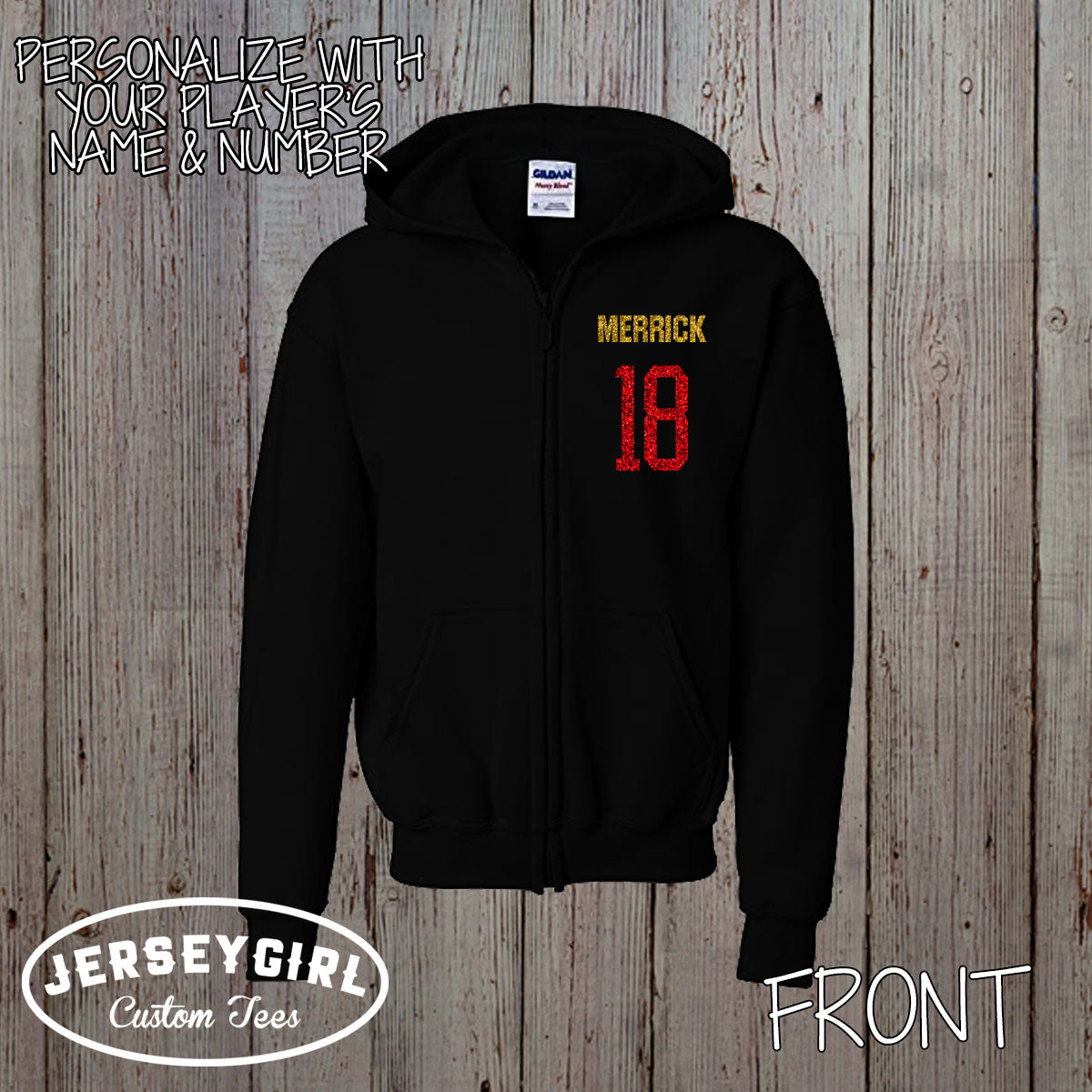  glitter volleyball zip-up hoodie