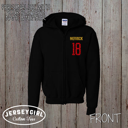  glitter volleyball zip-up hoodie