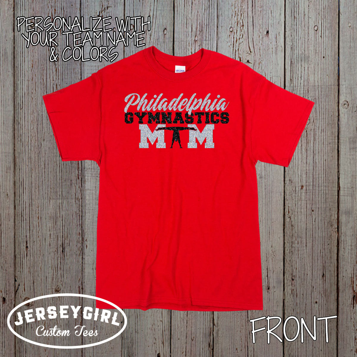 glitter boys gymnastics mom t-shirt