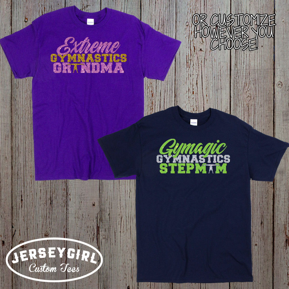 glitter boys gymnastics mom t-shirt