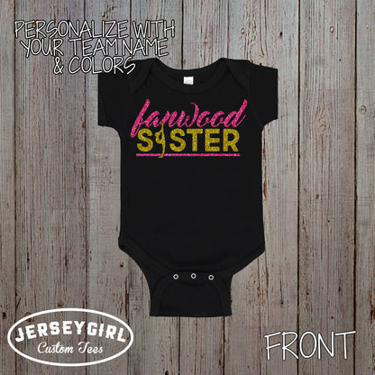 custom gymnastics sister shirt with gymnast's name