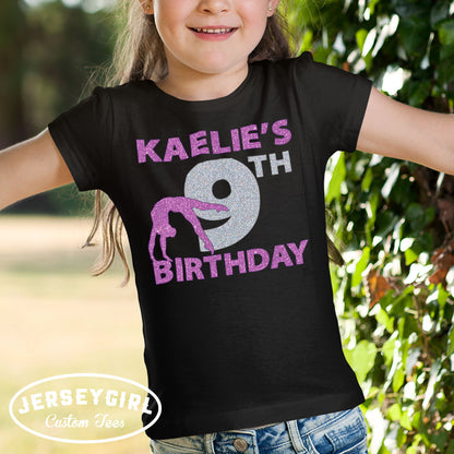 personalized gymnastics birthday shirt