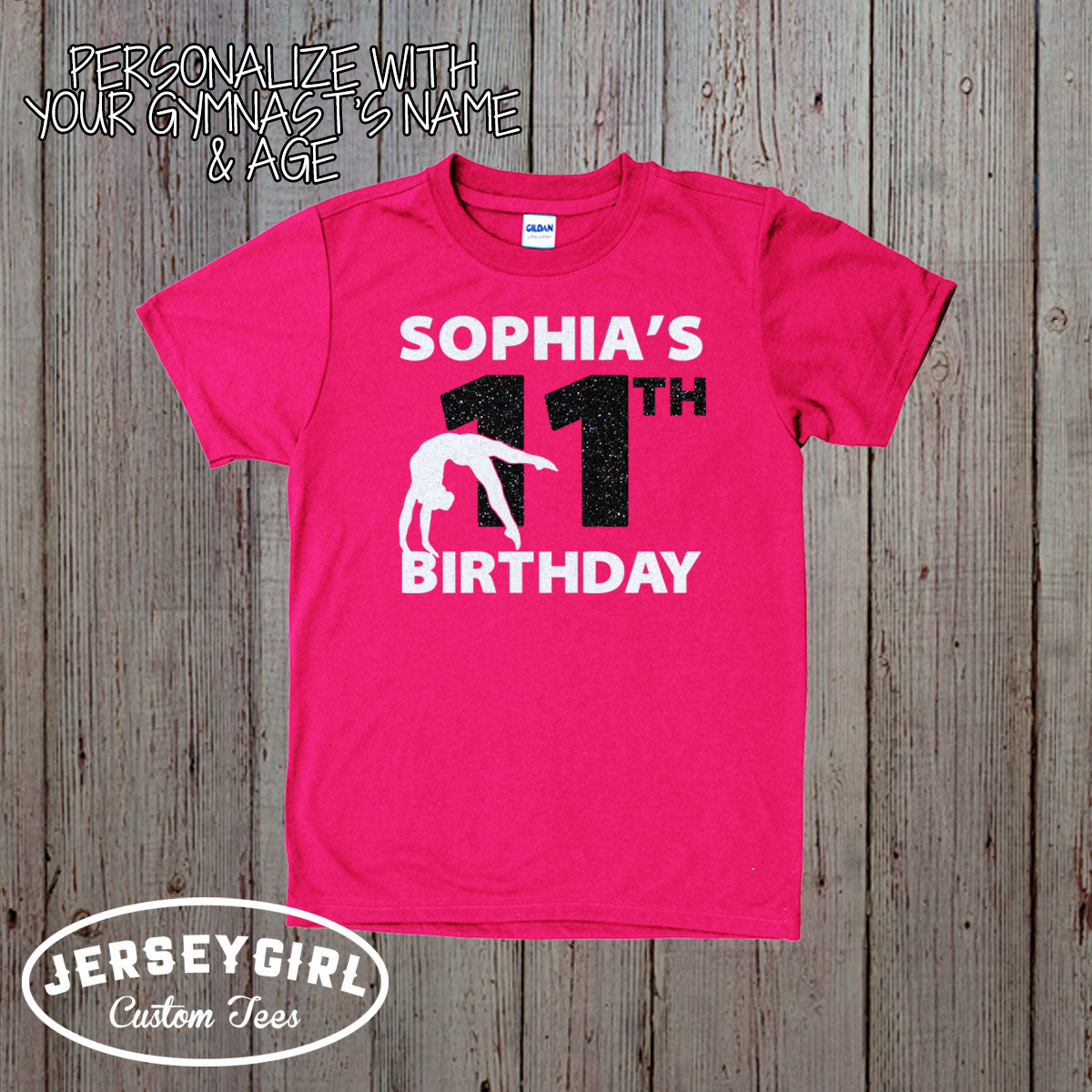 personalized gymnastics birthday shirt