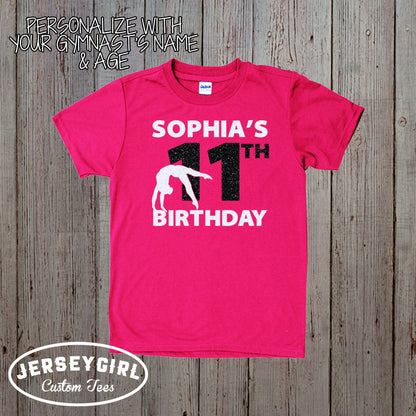 personalized gymnastics birthday shirt