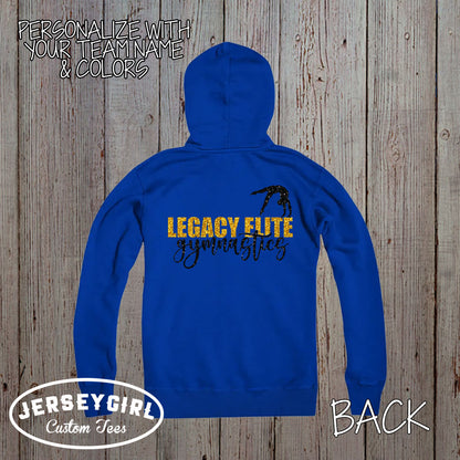 custom gymnastics coach zip up hoodie