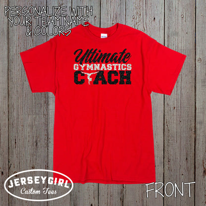 custom glitter gymnastics coach shirt