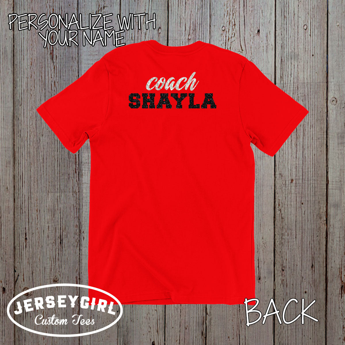 custom glitter gymnastics coach shirt