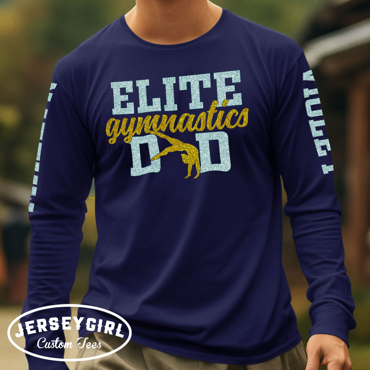 custom gymnastics dad long sleeve shirt