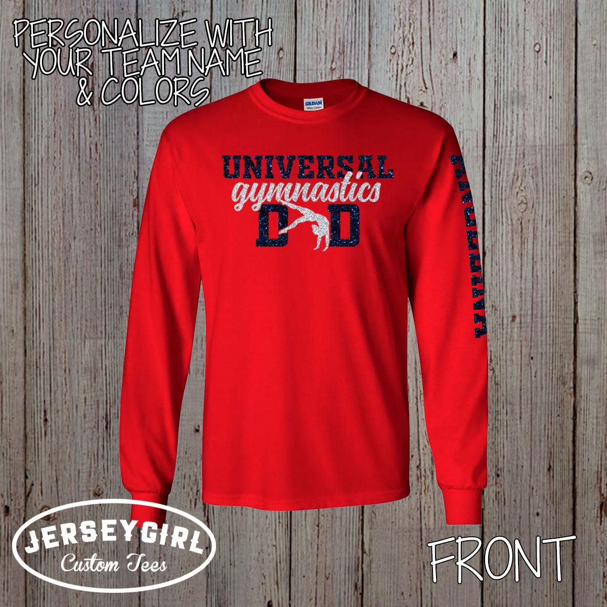 custom gymnastics dad long sleeve shirt