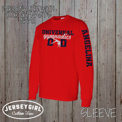 custom gymnastics dad long sleeve shirt