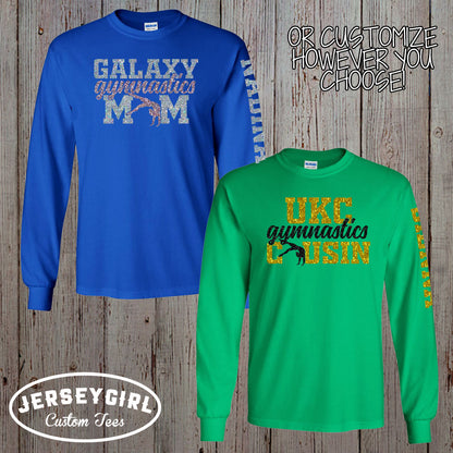 custom gymnastics dad long sleeve shirt