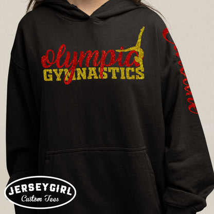 personalized glitter gymnastics hoodie