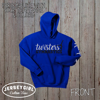 personalized glitter gymnastics hoodie