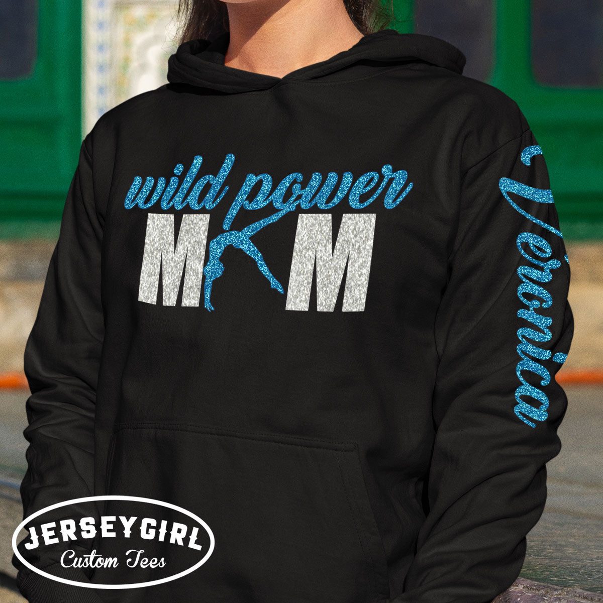 custom gymnastics mom sweatshirt with gymnast's name