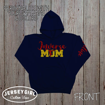 custom gymnastics mom hoodie with gymnast's name