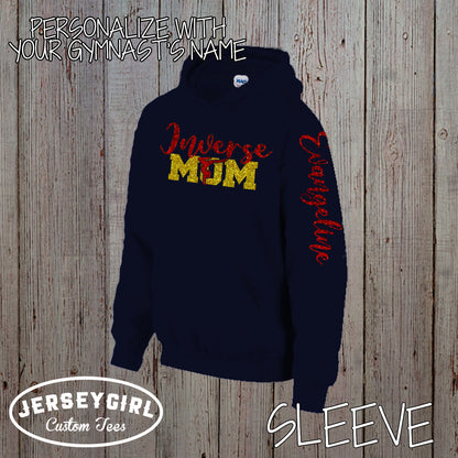 custom gymnastics mom hoodie with gymnast's name
