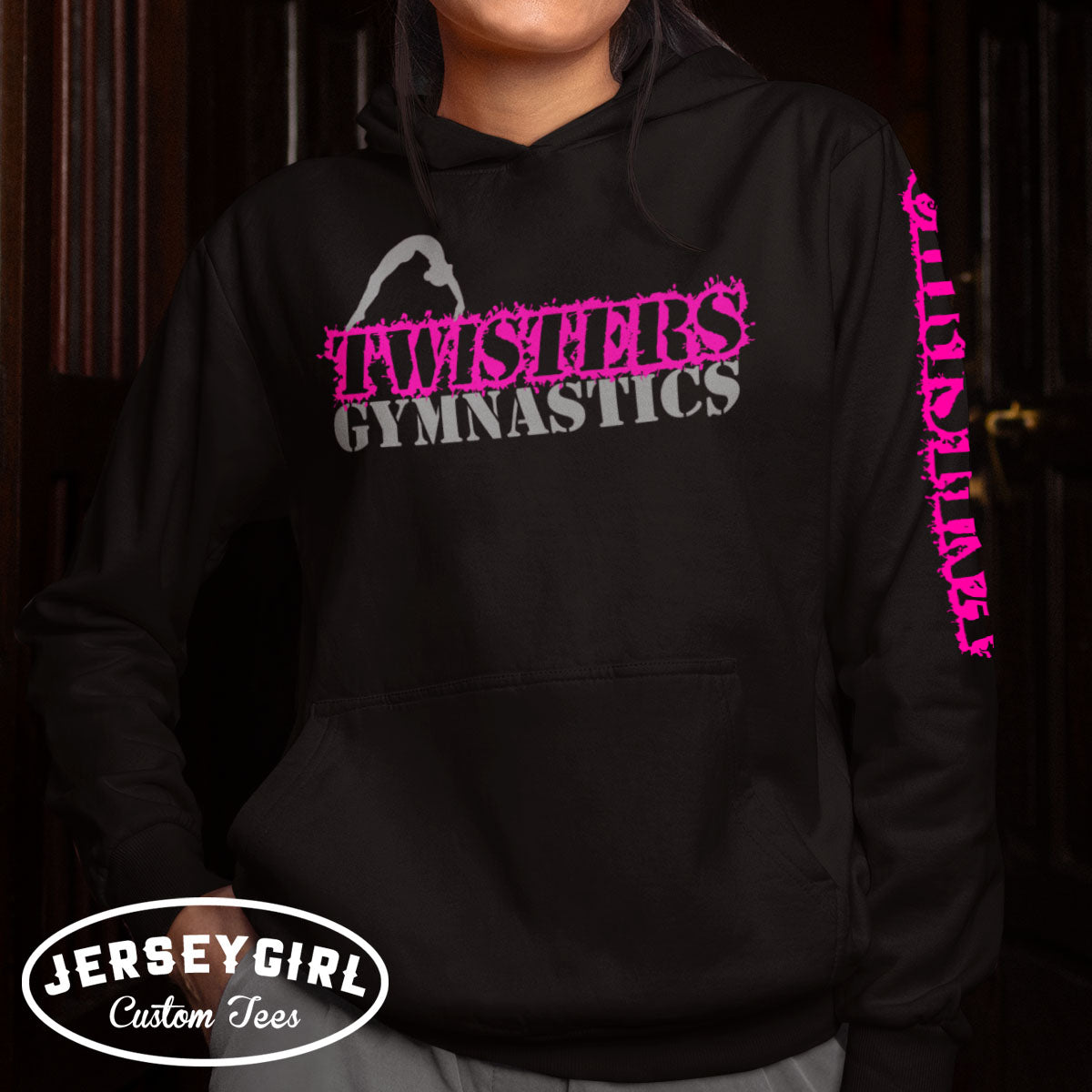 personalized gymnastics hoodie with gymnast's name
