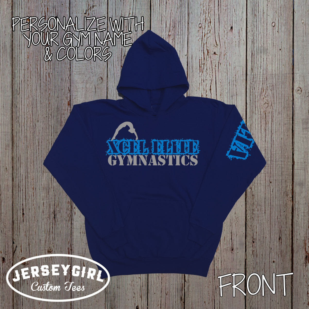 personalized gymnastics hoodie with gymnast's name