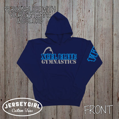 personalized gymnastics hoodie with gymnast's name