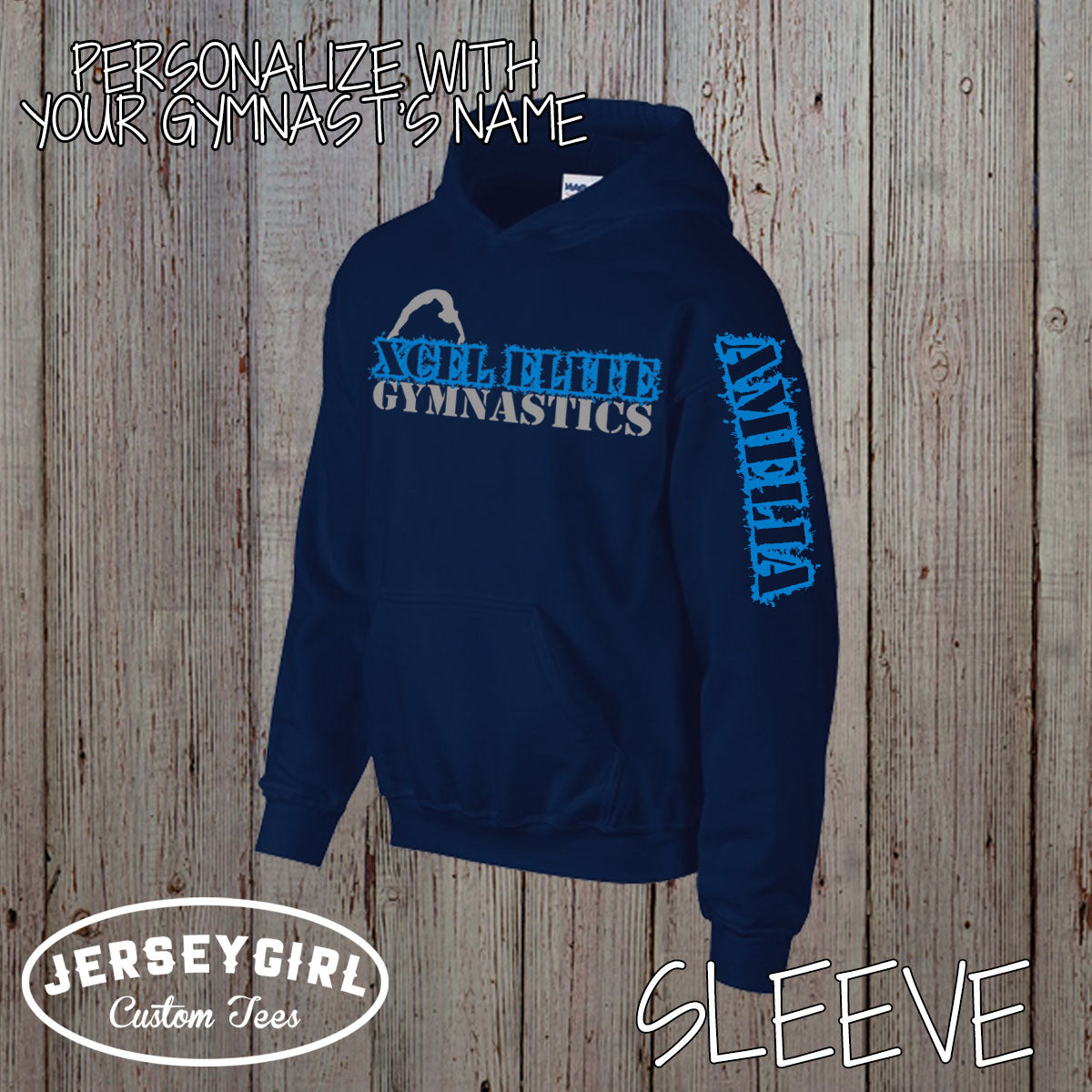 personalized gymnastics hoodie with gymnast's name