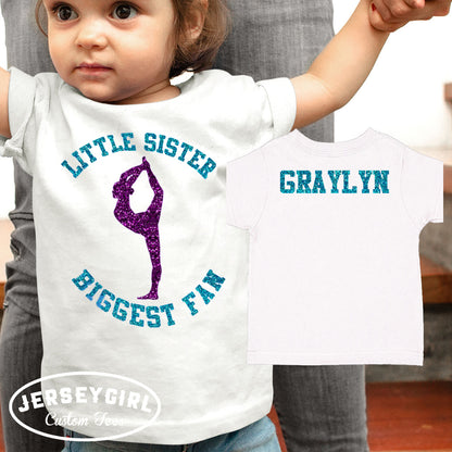 little sister biggest fan gymnastics shirt