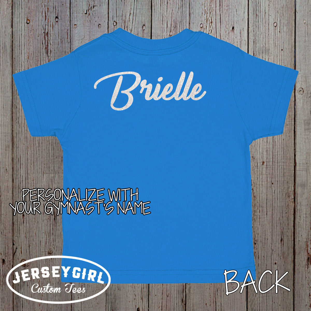 glitter gymnastics sister baby bodysuit / toddler shirt with gymnast's name