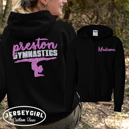 custom gymnastics zip up hoodie