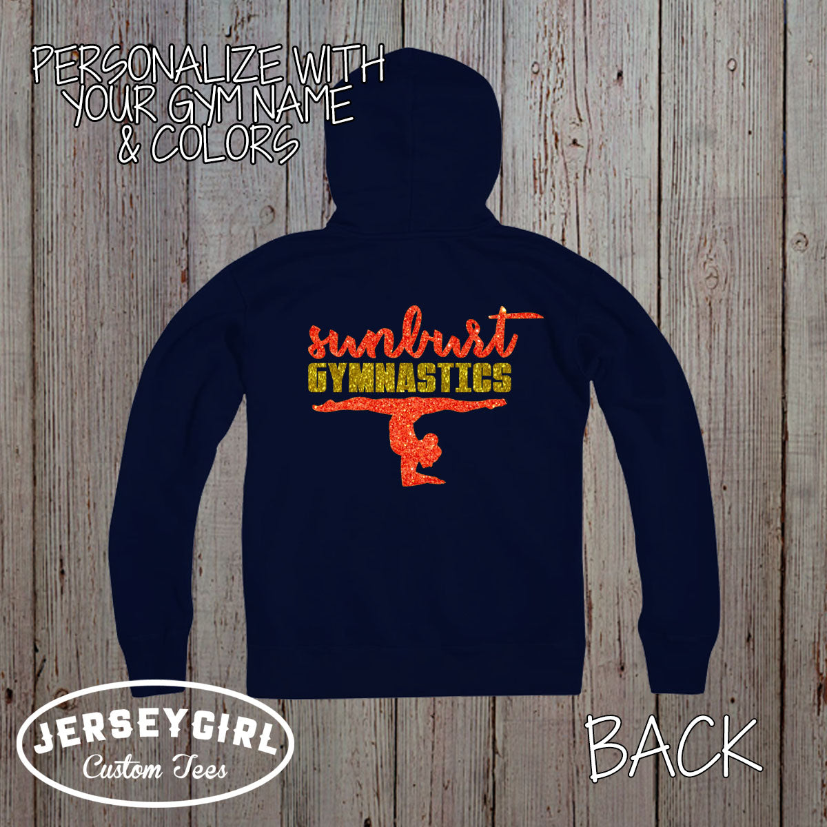 custom gymnastics zip up hoodie