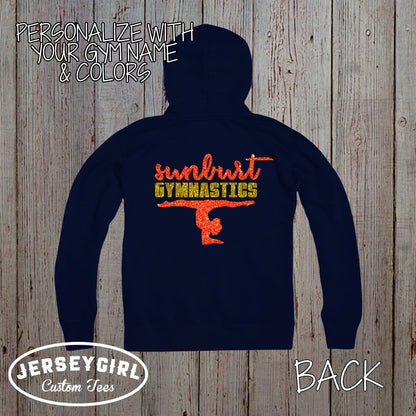 custom gymnastics zip up hoodie