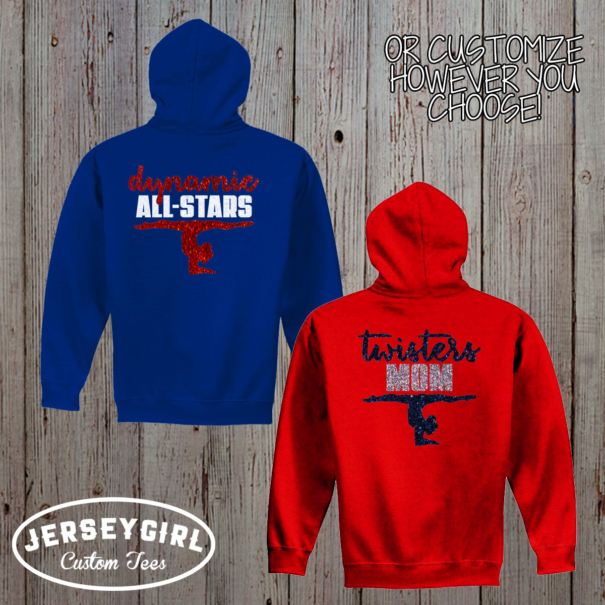 custom gymnastics zip up hoodie