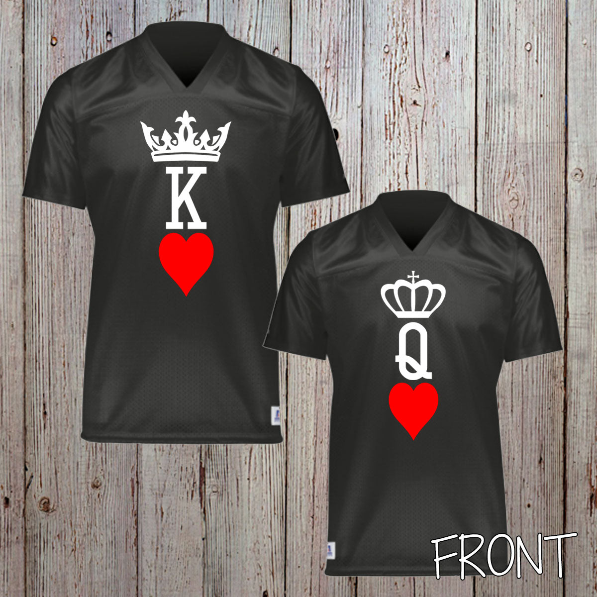 her king his queen football jerseys