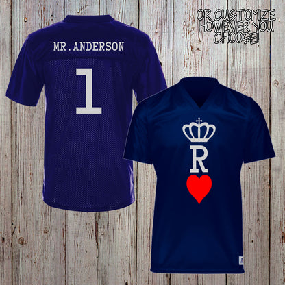 her king his queen football jerseys