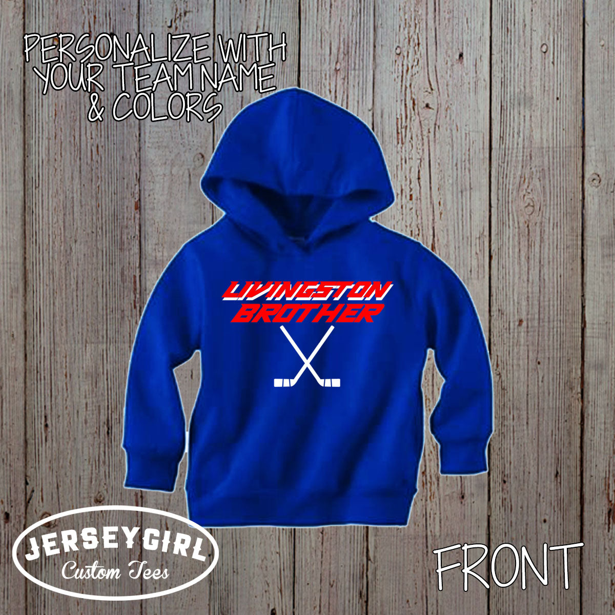 custom toddler hockey hoodie