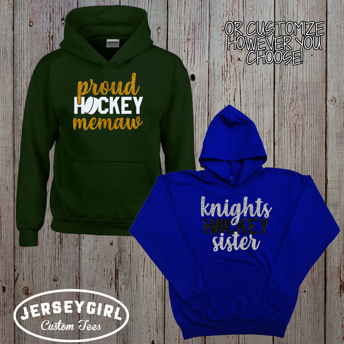glitter hockey mama sweatshirt