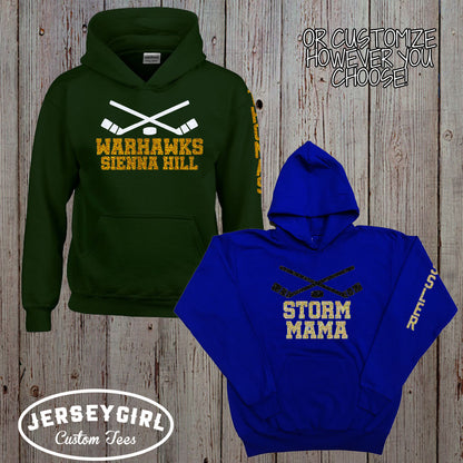 glitter hockey mom sweatshirt