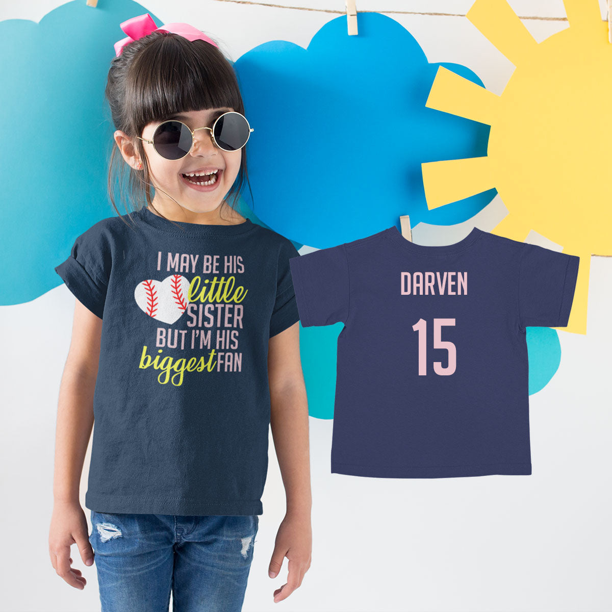 I May Be His Little Sister But I'm His Biggest Fan baseball shirt