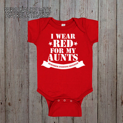 I Wear Red for My Uncle Remember Everyone Deployed shirt