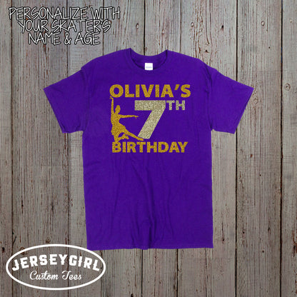 custom ice skating birthday shirt