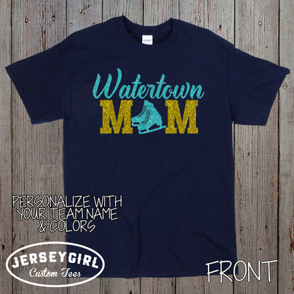 custom ice skating mom shirt with skater's name