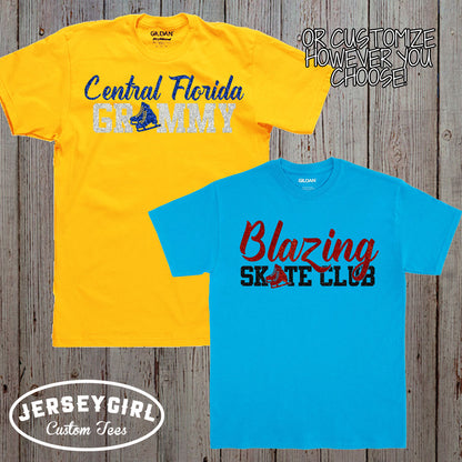 custom ice skating mom shirt with skater's name