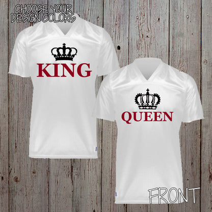 personalized king and queen football jerseys