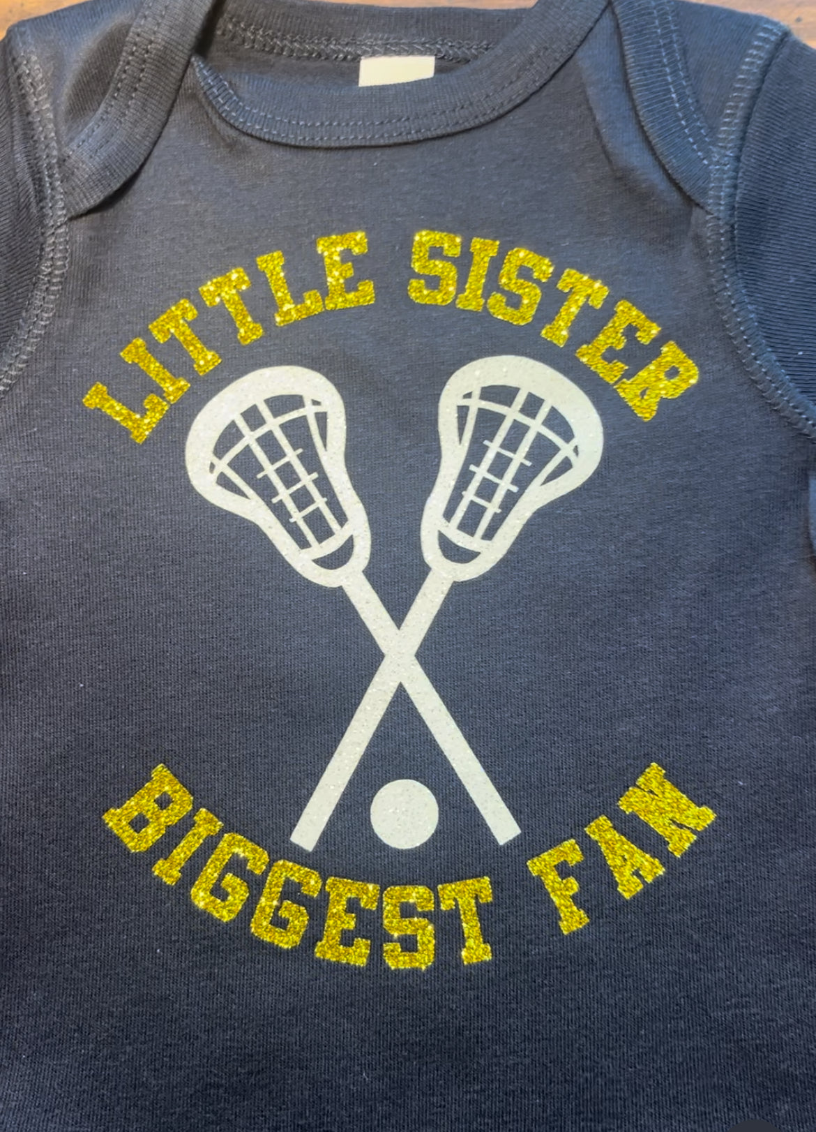 little sister biggest fan lacrosse baby shirt